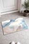 Gray Powder Watercolor Wave-Patterned Doormat, 40x60 cm, with Non-Slip Sole, Decorative - 2