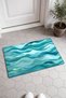 Turquoise Ocean Wave Pattern Doormat, 40x60 cm, Non-Slip Sole, Decorative - 2