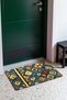Navy Blue and Yellow African Diamond-Patterned Doormat, 40x60 cm, with Non-Slip Sole, Decorative - 3