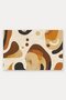 Cream Mustard Retro Patterned Doormat, 40x60 cm, with Non-Slip Sole, Decorative - 5