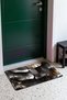 Black and Silver Metallic Wavy Textured Patterned Doormat, 40x60 cm, with Non-Slip Sole, Decorative - 3