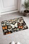 Orange and White Butterfly-Patterned Doormat, 40x60 cm, with Non-Slip Sole, Decorative - 2