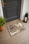 Coffee Cream Vintage Damask-Patterned Doormat, 40x60 cm, with Non-Slip Sole, Decorative