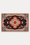 Navy and Salmon Classic Medallion Turkish Rug-Patterned Doormat, 40x60 cm, with Non-Slip Sole - 5