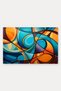953 Orange and Blue Wavy Pattern Doormat, 40x60 cm, with Non-Slip Sole, Decorative - 5