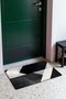 Black and White Leather Doormat with Cross-Stripe Pattern, 40x60 cm, Non-Slip Sole, Decorative - 3
