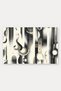 Cream Black Metallic Surreal Striped Doormat, 40x60 cm, with Non-Slip Sole, Decorative - 5