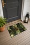 Khaki-Green Crocodile-Patterned Doormat, 40x60 cm, with Non-Slip Sole, Decorative