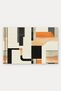Cream, Orange, and Black Architectural Geometric Patterned Doormat, 40x60 cm, with Non-Slip Sole, Decorative - 5
