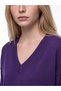 TWO MT SHOP QUALITY XSIDE Purple Knit Plain V-Neck Women's Sweater - 3