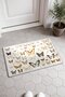 Cream-Brown Butterfly-Patterned 539 Doormat, 40x60 cm, with Non-Slip Sole, Decorative - 2