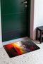 Red and Purple Textured Oil-Paint-Patterned Doormat, 40x60 cm, with Non-Slip Sole, Decorative - 3