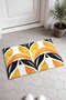 Orange and Black Art Deco Leaf-Patterned Doormat, 40x60 cm, with Non-Slip Sole, Decorative - 2