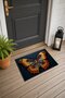 Yellow and Red Butterfly-Patterned Doormat, 40x60 cm, with Non-Slip Sole, Decorative