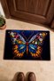 Blue and Orange Butterfly-Patterned Doormat, 40x60 cm, with Non-Slip Sole, Decorative - 4