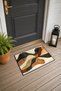 Coffee Beige Sand Dune Waves Patterned Doormat, 40x60 cm, Non-Slip Sole, Decorative
