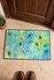 Light Green Peacock Feather-Patterned Doormat, 40x60 cm, with Non-Slip Sole, Decorative - 4