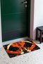 Orange and Black Symmetrical Butterfly-Patterned Doormat, 40x60 cm, with Non-Slip Sole, Decorative - 3