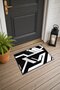 Black and White Labyrinth Striped Pattern 792 Doormat, 40x60 cm, Non-Slip Sole, Decorative