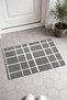 Gray and White Checked Grid-Patterned Doormat, 40x60 cm, with Non-Slip Sole, Decorative - 2