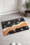 Black and Orange Wavy Pattern 951 Doormat, 40x60 cm, Non-Slip Sole, Decorative - 4