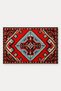 Red and Turquoise Caucasian Kilim Rug-Patterned Turkish Rug Doormat, 40x60 cm, with Non-Slip Sole - 5