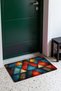 Red and Blue Triangle-Patterned Doormat, 40x60 cm, with Non-Slip Sole, Decorative - 3
