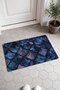 Purple and Navy Blue Reptile-Scale Patterned Doormat, 40x60 cm, with Non-Slip Sole, Decorative - 2