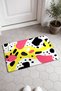 Yellow and Pink Pop Cow-Print Doormat, 40x60 cm, with Non-Slip Sole, Decorative - 2
