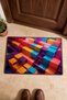 Colorful Geometric Patterned 983 Doormat, 40x60 cm, Non-Slip Sole, Decorative - 4