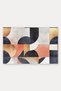 Gray, Salmon, and Gold Half-Circle Mosaic-Patterned Doormat, 40x60 cm, with Non-Slip Sole, Decorative - 5