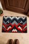 Red and Navy Zigzag-Patterned Doormat, 40x60 cm, with Non-Slip Sole, Decorative - 4