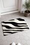 Black and White Wide Zebra-Patterned Doormat, 40x60 cm, with Non-Slip Sole, Decorative - 2