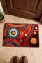 Red and Blue Circle-Patterned Doormat, 40x60 cm, with Non-Slip Sole, Decorative
