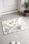 Cream-Gray Cherry Blossom Branch Patterned Doormat, 40x60 cm, with Non-Slip Sole, Decorative - 2