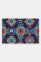 Blue and Orange Psychedelic Mandala-Patterned Doormat, 40x60 cm, with Non-Slip Sole, Decorative - 5