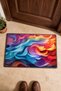 Blue and Red Wavy Pattern Doormat, 40x60 cm, with Non-Slip Sole, Decorative - 4