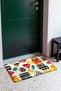 Cream-Red Boho Geometric Patterned Doormat, 40x60 cm, with Non-Slip Sole, Decorative - 3