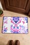 White Lilac Watercolor Symmetrical Floral Print Doormat, 40x60 cm, Non-Slip Sole, Decorative - 4