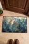 Blue and Beige Hexagon-Patterned Doormat, 40x60 cm, with Non-Slip Sole, Decorative - 4