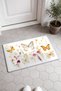 Orange and White Butterfly Garden Patterned Doormat, 40x60 cm, with Non-Slip Sole, Decorative - 2