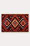 Black and Red Diamond-Patterned Turkish Kilim Rug Door Mat, 40x60 cm, with Non-Slip Sole - 5