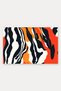 Orange and Navy Blue Zebra-Striped Doormat, 40x60 cm, with Non-Slip Sole, Decorative - 5