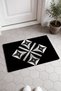 Black and White Geometric Patterned 934 Doormat, 40x60 cm, Non-Slip Sole, Decorative - 2
