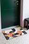 Gray, Salmon, and Gold Half-Circle Mosaic-Patterned Doormat, 40x60 cm, with Non-Slip Sole, Decorative - 3