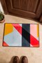 Pink and Black Diagonal Stripe Geometric Patterned Door Mat, 40x60 cm, Non-Slip Sole, Decorative - 4