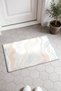 White Pastel Door Mat with Fine Wavy Striped Pattern, 40x60 cm, Non-Slip Sole, Decorative - 2