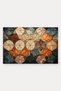 Brown and Blue Geometric Patterned Doormat, 40x60 cm, with Non-Slip Sole, Decorative - 5