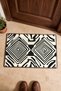 Black Cream African Diamond-Striped Pattern Doormat, 40x60 cm, with Non-Slip Sole, Decorative - 4