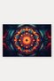 Orange and Blue Mandala-Patterned 963 Doormat, 40x60 cm, with Non-Slip Sole, Decorative - 5